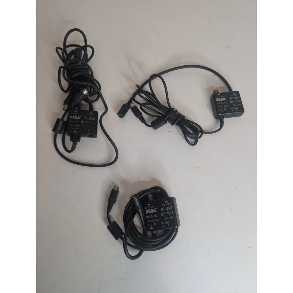 Lot Of 3 Genuine OEM Sega Genesis 9 Pin RF Unit MK-1632 AV Cable Adapter Switch